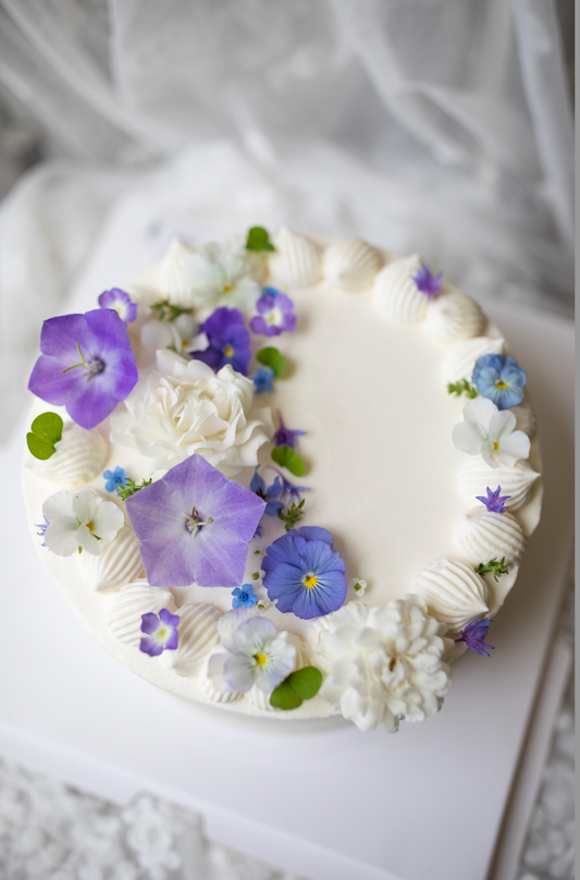 Fresh Flower Cake Half Design